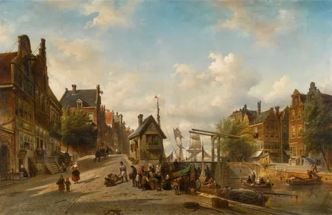 Elias van Bommel, The Singel and Brouwersgracht, Amsterdam
