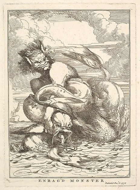 John Hamilton Mortimer, Enrag'd Monster, from "Fifteen Etchings Dedicated to Sir Joshua Reynolds"