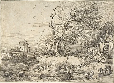 John Hamilton Mortimer, Beaching a Fishing Boat in a Gale