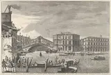 Michele Marieschi, Plate 9: The bridge and market of the Rialto, Venice, from "Views of Venice" (Magnificentiores Selectioresque Urbis Venetiarum Prospectus)
