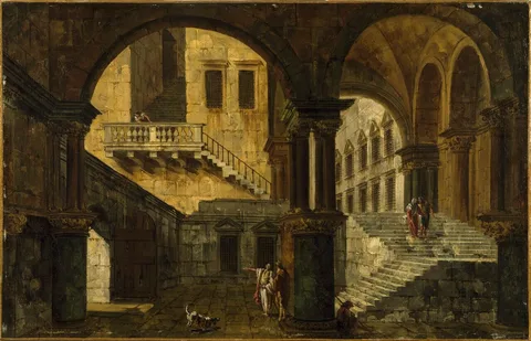 Michele Marieschi, Courtyard in a Renaissance House