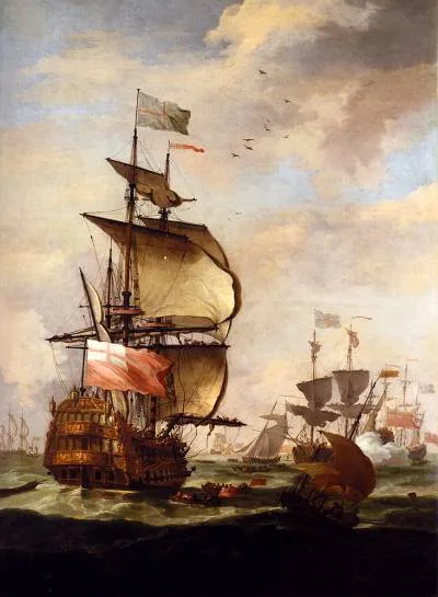 Adriaen van Diest, The English Fleet at sea.