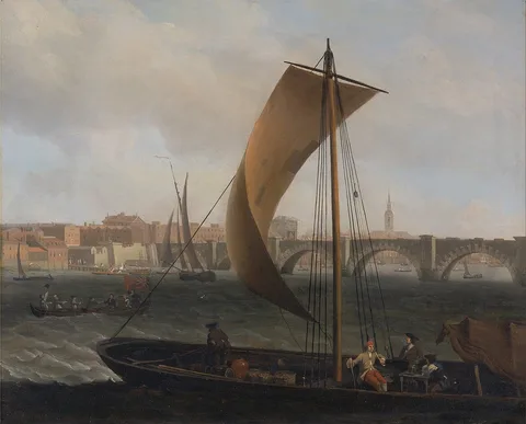 Samuel Scott, View on the Thames with Westminster Bridge