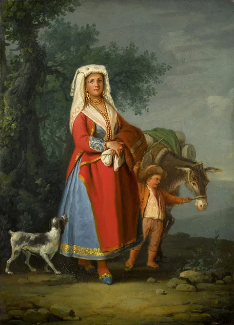 Pietro Fabris, A Young Girl In Traditional Neapolitan Dress