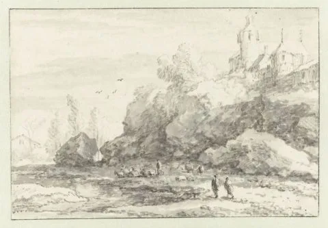 Allart van Everdingen, Landschap met een kasteel op een berg