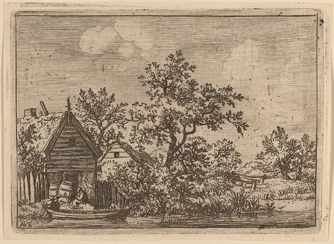 Allart van Everdingen, Two Casks in Front of a Cottage