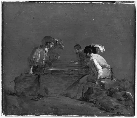 Leonard Bramer, A Peasant and Two Soldiers Playing Dice