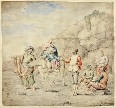 Leonard Bramer, Holy Family Passing Four Men