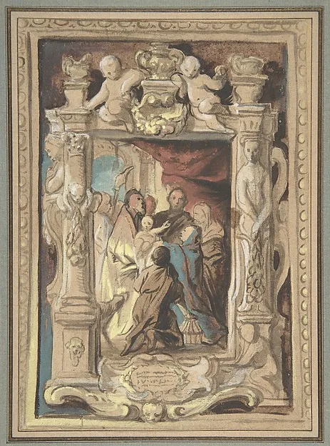 Jacob Jordaens, The Presentation in the Temple, with a Design for a Sculpted Frame
