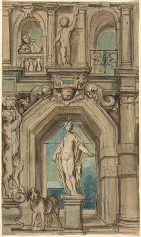 Jacob Jordaens, Design for a Wall Decoration [recto]