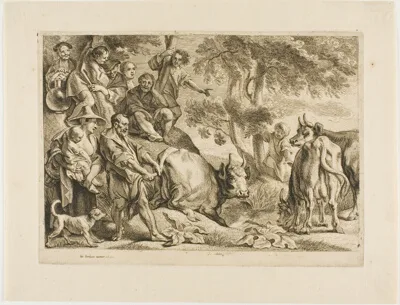 Jacob Jordaens, The Master Pulls the Cow Out of the Ditch by its Tail