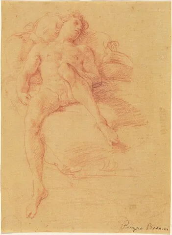 Pompeo Batoni, Male Nude Reclining on a Bed