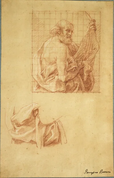 Pompeo Batoni, Study for Saint Bartholomew and Drapery
