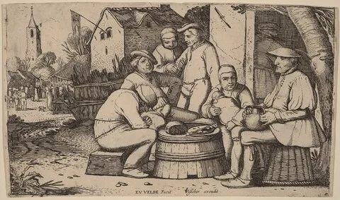 Esaias van de Velde, Peasants Lunching in Open Air
