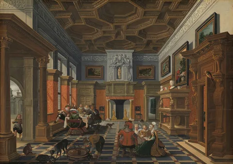 Esaias van de Velde, Interior with a Company