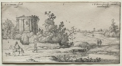 Esaias van de Velde, Landscapes: Landscape with Ruins of a Roman Temple