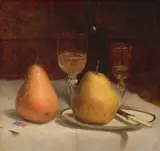Sanford Robinson Gifford, Two Pears on a Tabletop