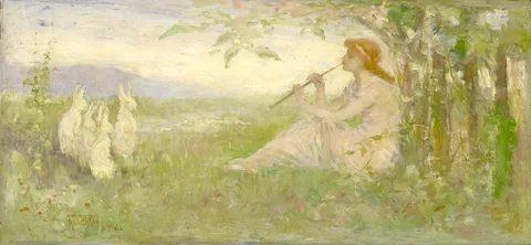 Frederick Stuart Church, Girl with Rabbits