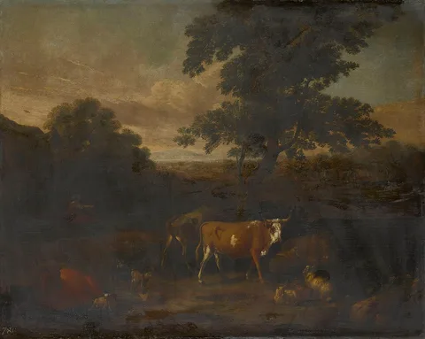 Michiel Carree, Wooded Landscape with Animals