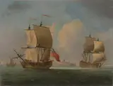 Francis Swaine, An English Sloop and a Frigate in a Light Breeze