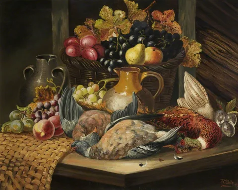 Charles Thomas Bale, Still Life with Fruit and Pheasants