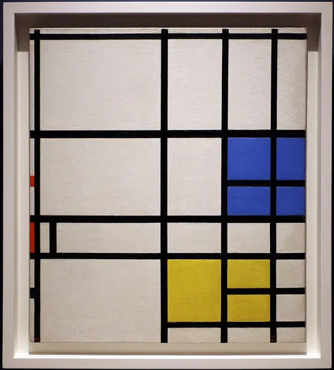Piet Mondrian, Composition No. 11, 1940-42--LONDON, with Blue, Red and Yellow