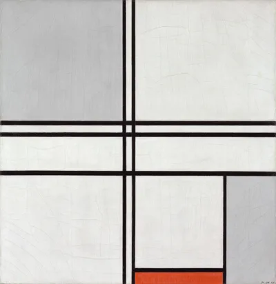 Piet Mondrian, Composition (No. 1) Gray-Red