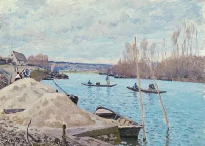 Alfred Sisley, The Seine at Port-Marly, Piles of Sand