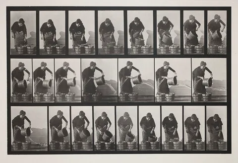 Eadweard Muybridge, Emptying a Bucket of Water