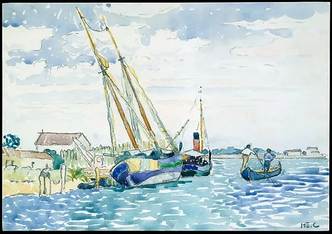 Henri-Edmond Cross, Marine Scene (Boats near Venice)