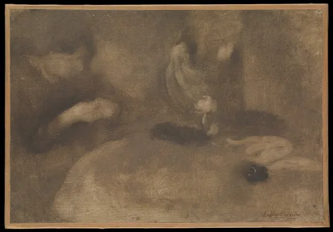 Eugène Carrière, Women Sewing at a Table