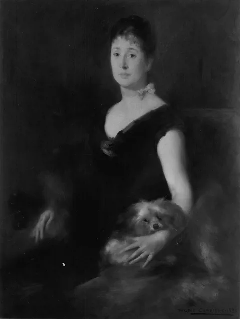 Eugène Carrière, Portrait of a Lady with a Dog