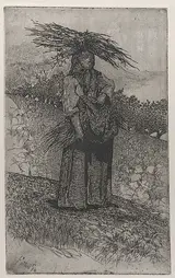 Giovanni Fattori, Peasant woman gathering sticks
