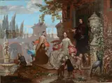 Jan van Kessel the Younger, Portrait of a Family in a Garden