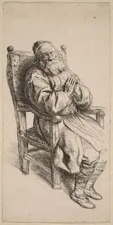Salomon Koninck, Old Man Sleeping in an Armchair