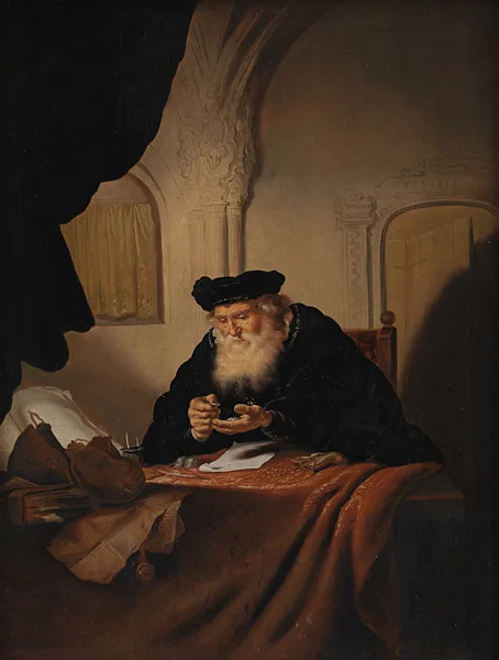 Salomon Koninck, An Old Man Counting his Money