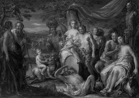 Johann Georg Platzer, Nymphs and Satyrs Drinking