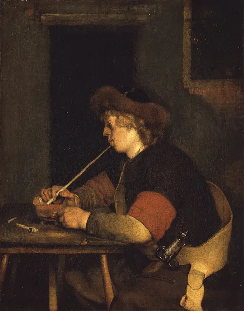 Gerard ter Borch Ii, Man Smoking a Pipe