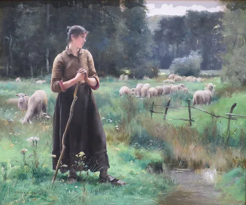 Julien Dupré, Peasant Girl with Sheep