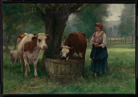 Julien Dupré, Young Woman Watering Cattle