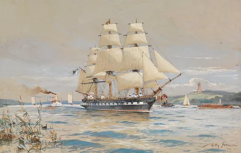 Willy Stöwer, Miniature frigate "Royal Louise" on the Havel