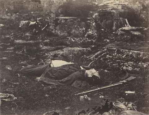 Alexander Gardner, A Sharpshooter's Last Sleep, Gettysburg, Pennsylvania, July 1863