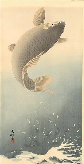 Ohara Koson, Leaping Carp