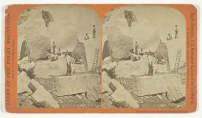 William Henry Jackson, Quarrying Granite for Mormon Temple, No. 119 from the series "Views in the Rocky Mountains"