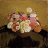 Laura Coombs Hills, Bowl of Zinnias