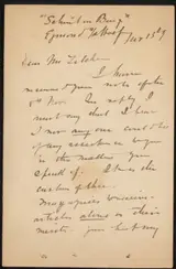 George Hitchcock, Brief aan Philip Zilcken