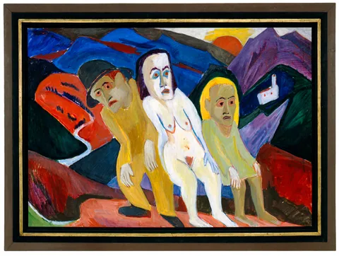 Hermann Scherer, Drei Menschen in Landschaft