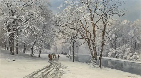 Anders Andersen-Lundby, The English Garden in Munich in winter.
