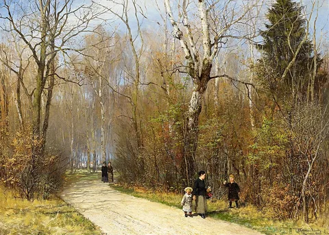 Anders Andersen-Lundby, Sunny Winter's Day in the English Garden in Munich