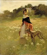 Edward Percy Moran, Young Girl and Dog